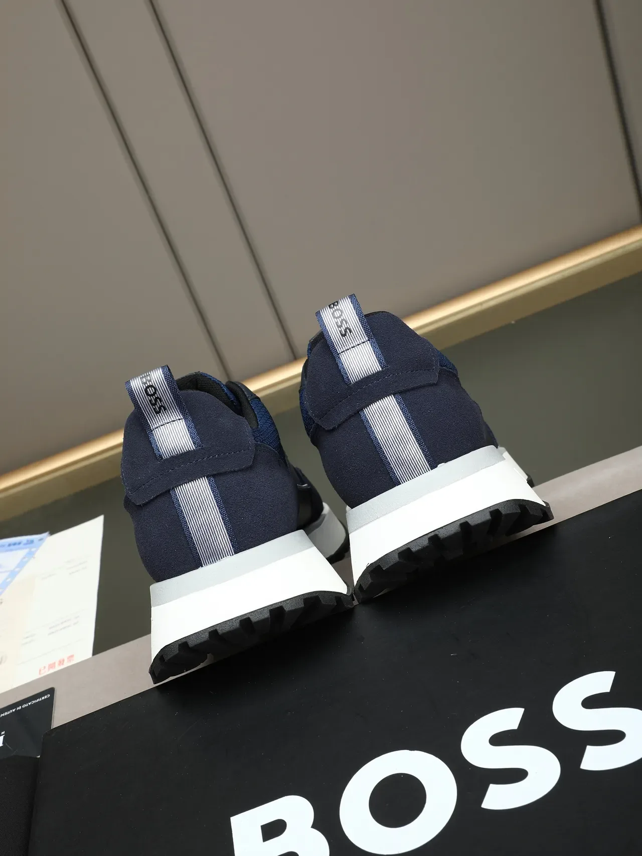 Hugo Boss Navy and White Plateforme Lifestyle Sneakers 4
