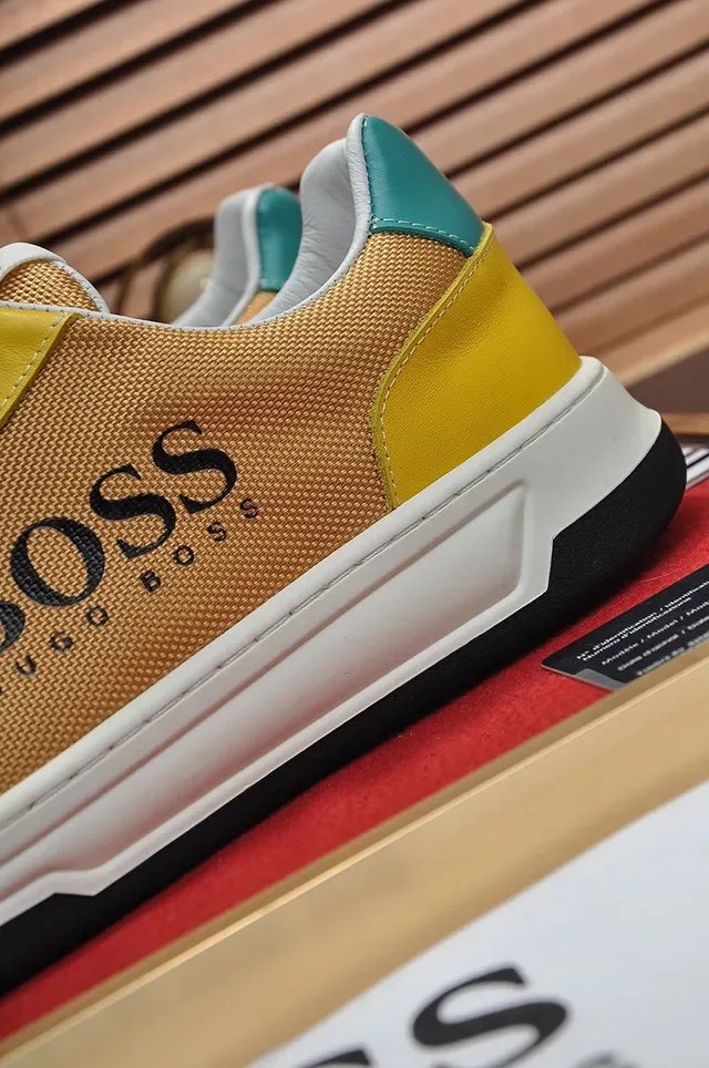 Hugo Boss হলুদ এবং সোনালি মেশ-সিন্থেটিক লো-টপ লাইফস্টাইল স্নিকার 3