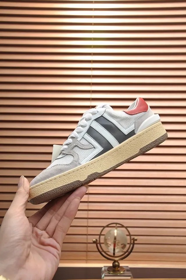 Lanvin Blancos y Grises Low-Top Zapatillas Lifestyle con Materiales Mixtos 6