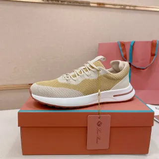 Loewe Flow Runner حذاء رياضي أسلوبي بيج و بني منسوج