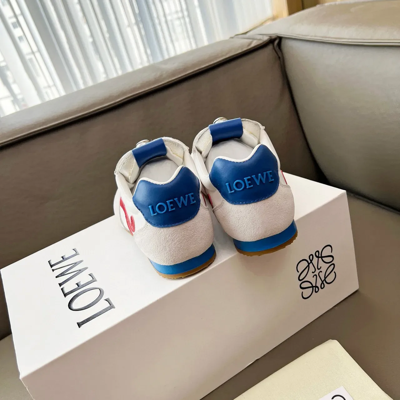 Loewe Flow Runner White Red Blue Anagram Lifestyle Sneakers 2