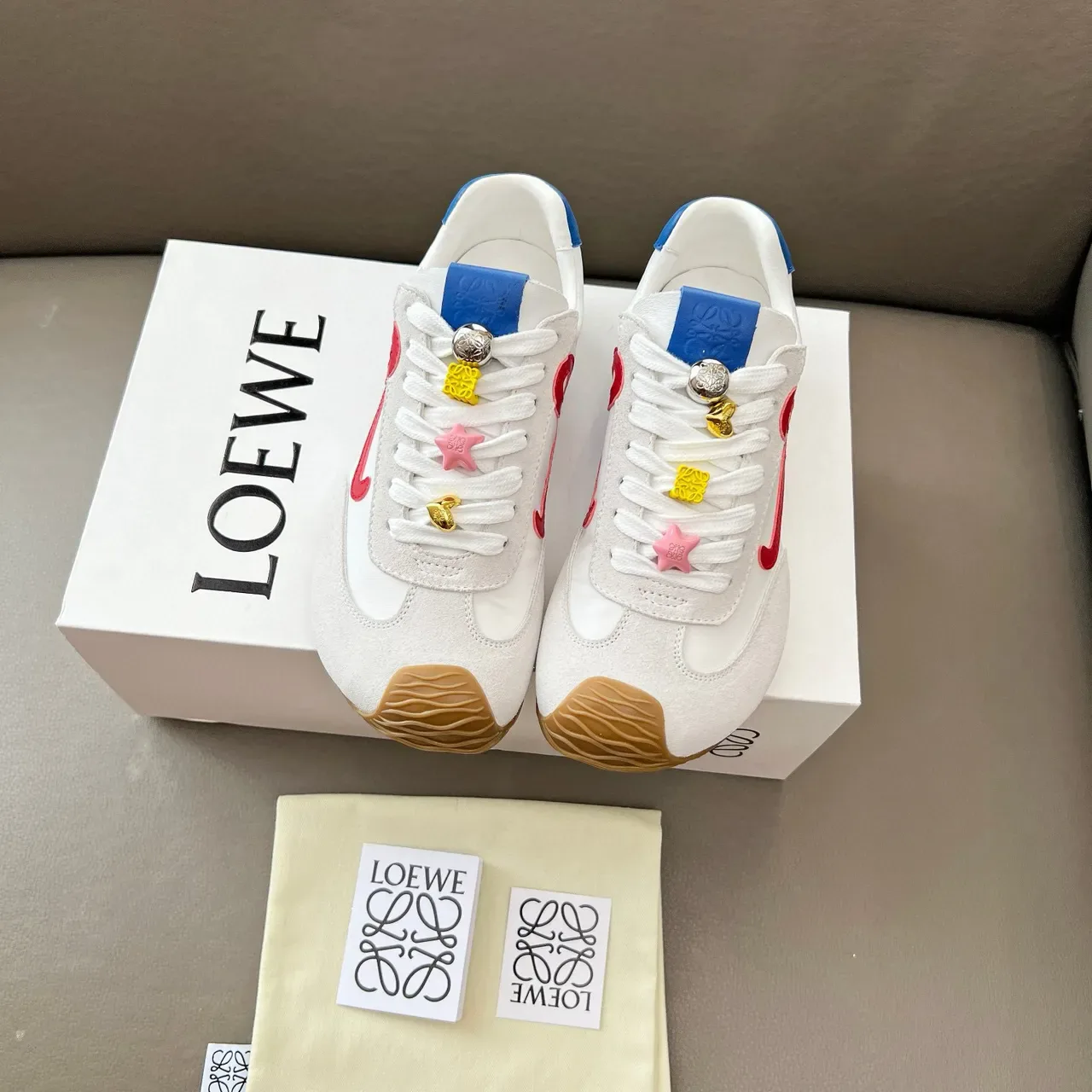 Loewe Flow Runner White Red Blue Anagram Lifestyle Sneakers 9