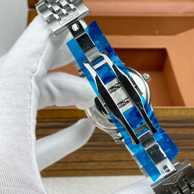 Longines montre noire argent cadran classique robe mécanique 4