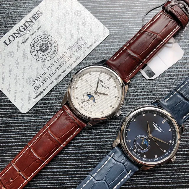 Longines Master Collection Moonphase সাদা ডায়াল বাদামি চামড়া যান্ত্রিক ঘড়ি 2