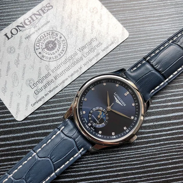 Longines Master Collection Moonphase সাদা ডায়াল বাদামি চামড়া যান্ত্রিক ঘড়ি 4