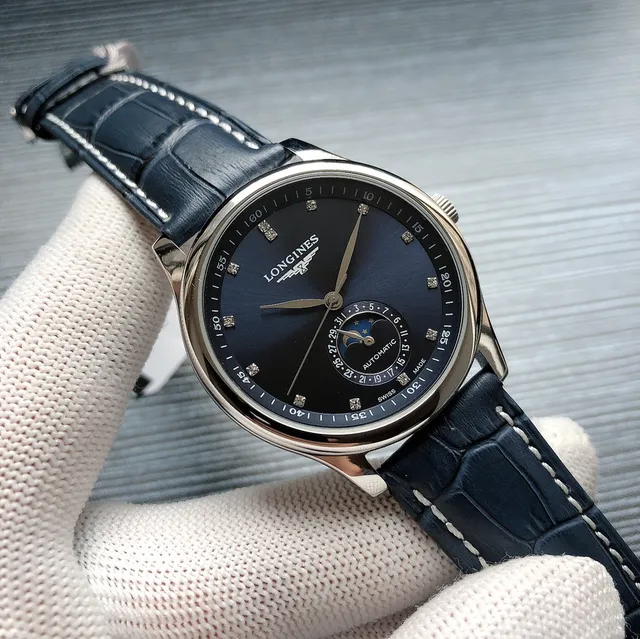 Longines Master Collection Moonphase সাদা ডায়াল বাদামি চামড়া যান্ত্রিক ঘড়ি 9