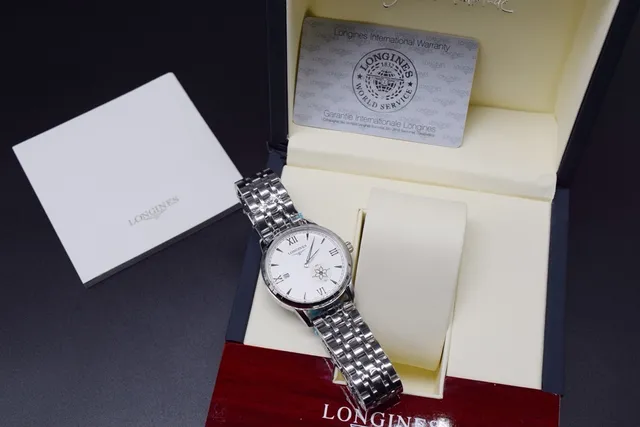 Longines Silver White Stainless Steel Dial Mechanical Watch 4