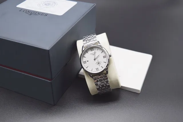 Longines Silver White Stainless Steel Dial Mechanical Watch 7