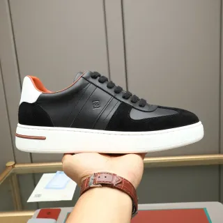 Loro Piana Black White Mixed-Material Upper Platform Sole Sneakers