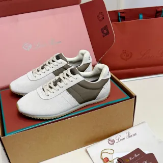 Loro Piana 低帮麂皮和纺织面料运动鞋