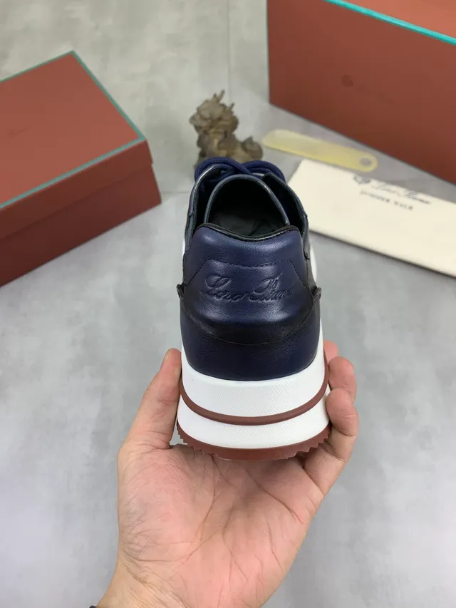 Loro Piana Paseo de Verano Mocasín de Cuero Navy 3