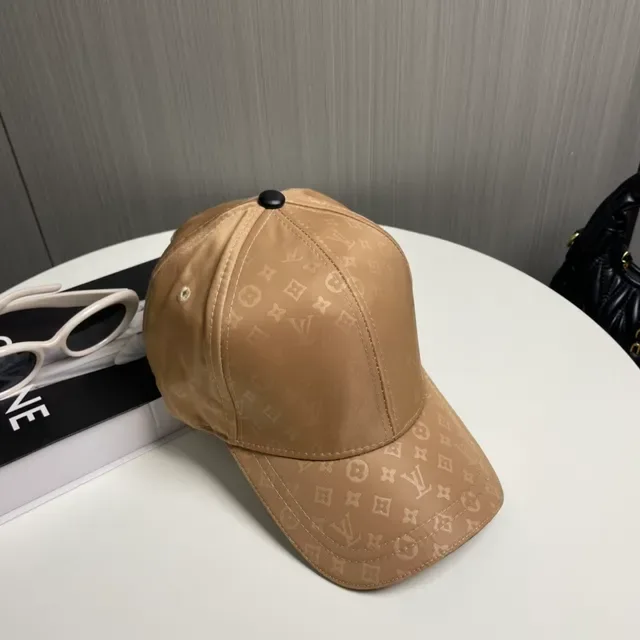 Louis Vuitton Beige Black Monogrammed Fabric Metallic Side Logo Baseball Cap 8