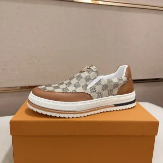 Louis Vuitton Beige Brown Slip-On Monograma Lona Lifestyle Sneakers