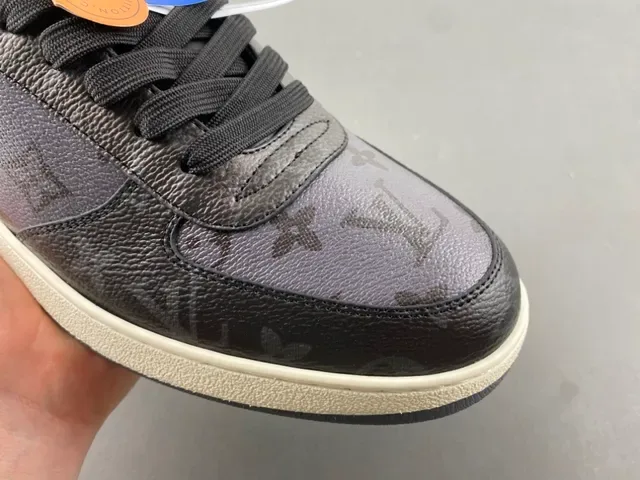 Louis Vuitton Black Beige Monogrammed Leather Cupsole Construction Lifestyle Sneakers 2