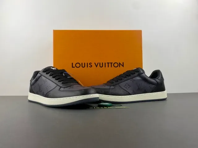 Louis Vuitton Black Beige Monogrammed Leather Cupsole Construction Lifestyle Sneakers 13