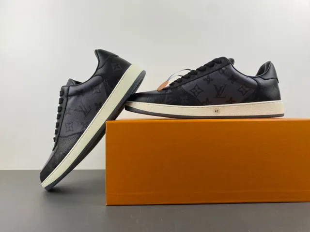 Louis Vuitton Black Beige Monogrammed Leather Cupsole Construction Lifestyle Sneakers 14