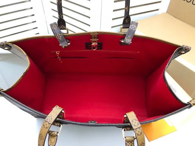 Louis Vuitton কালো বাদামী Monogram Canvas Rolled Leather Handles Tote Bag 3