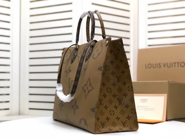 Louis Vuitton কালো বাদামী Monogram Canvas Rolled Leather Handles Tote Bag 7
