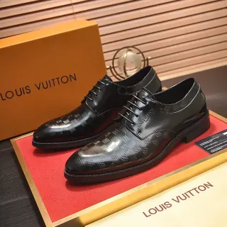 Louis Vuitton sapatos Oxford preto Damier embossado