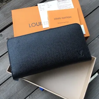 Louis Vuitton Black Embossed LV Monogram Textured Leather Long Wallet
