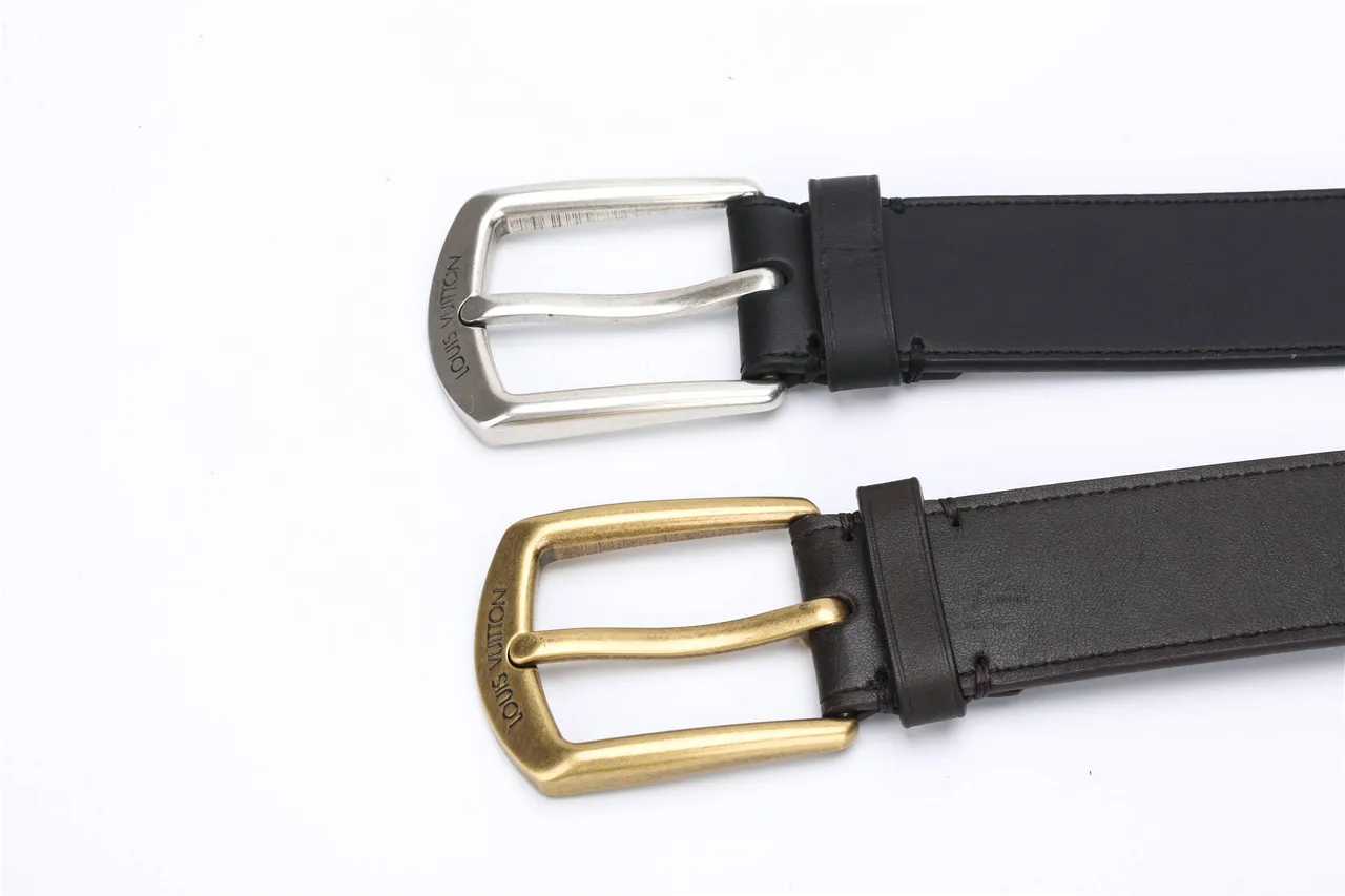Louis Vuitton Black Gold Smooth Antique Brass Buckle Leather Belt 3