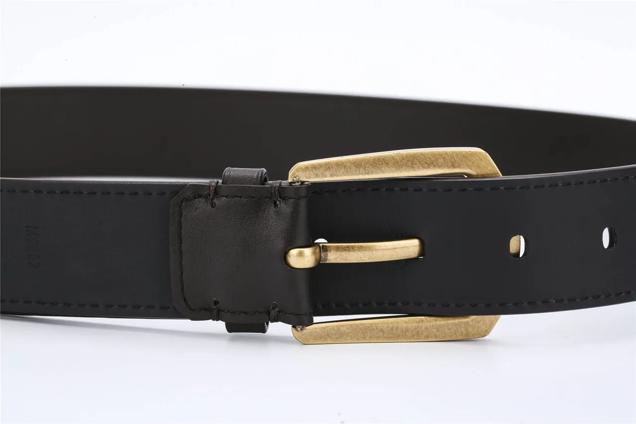 Louis Vuitton Black Gold Smooth Antique Brass Buckle Leather Belt 6