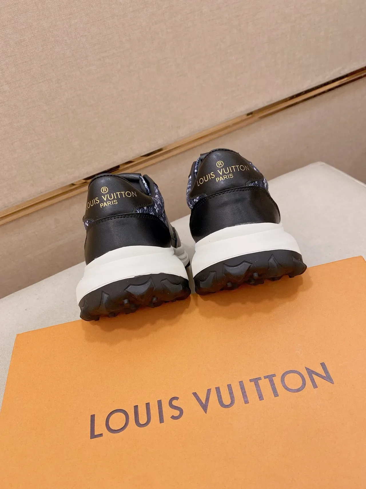 Louis Vuitton Black Navy Monogram Textile Leather Overlays Lifestyle Sneakers 3