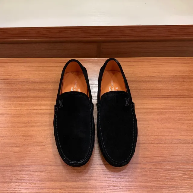 Louis Vuitton Black Orange Suede Upper Monogrammed Vamp Loafer 3