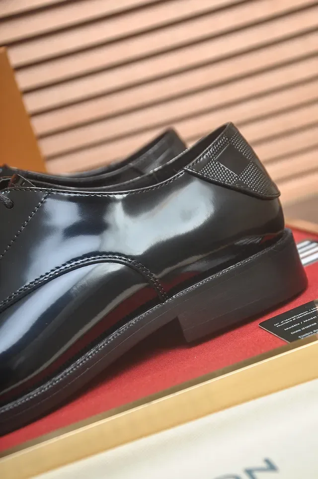 Louis Vuitton Black Patent Leather Cap Toe Oxford Shoes 2