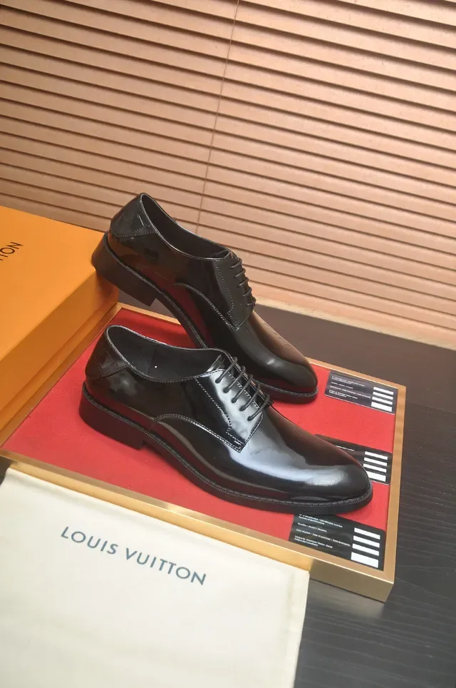 Louis Vuitton Black Patent Leather Cap Toe Oxford Shoes 4