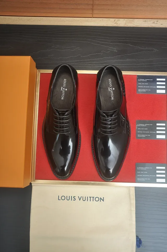 Louis Vuitton Black Patent Leather Cap Toe Oxford Shoes 5