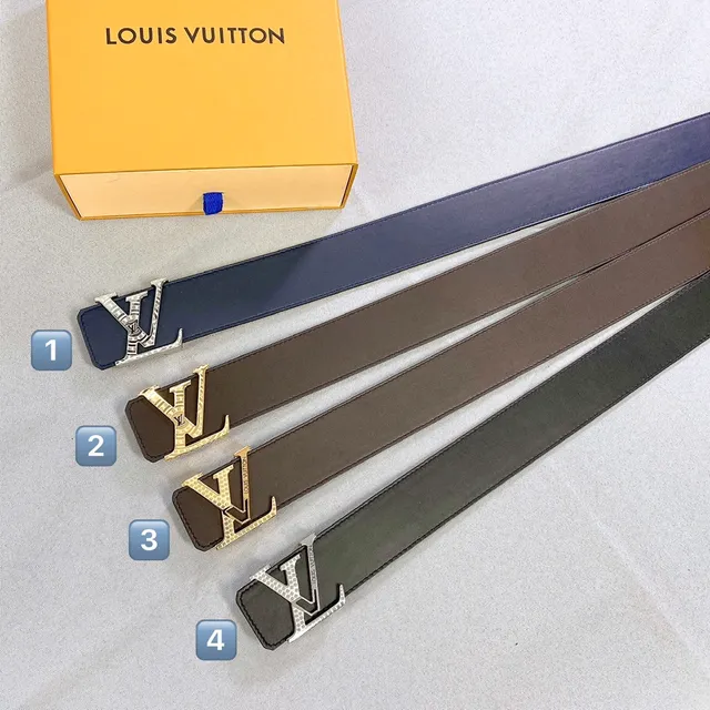 Louis Vuitton 黑色银色 超大号 花纹扣 刻花 花卉 图案 皮革腰带 6