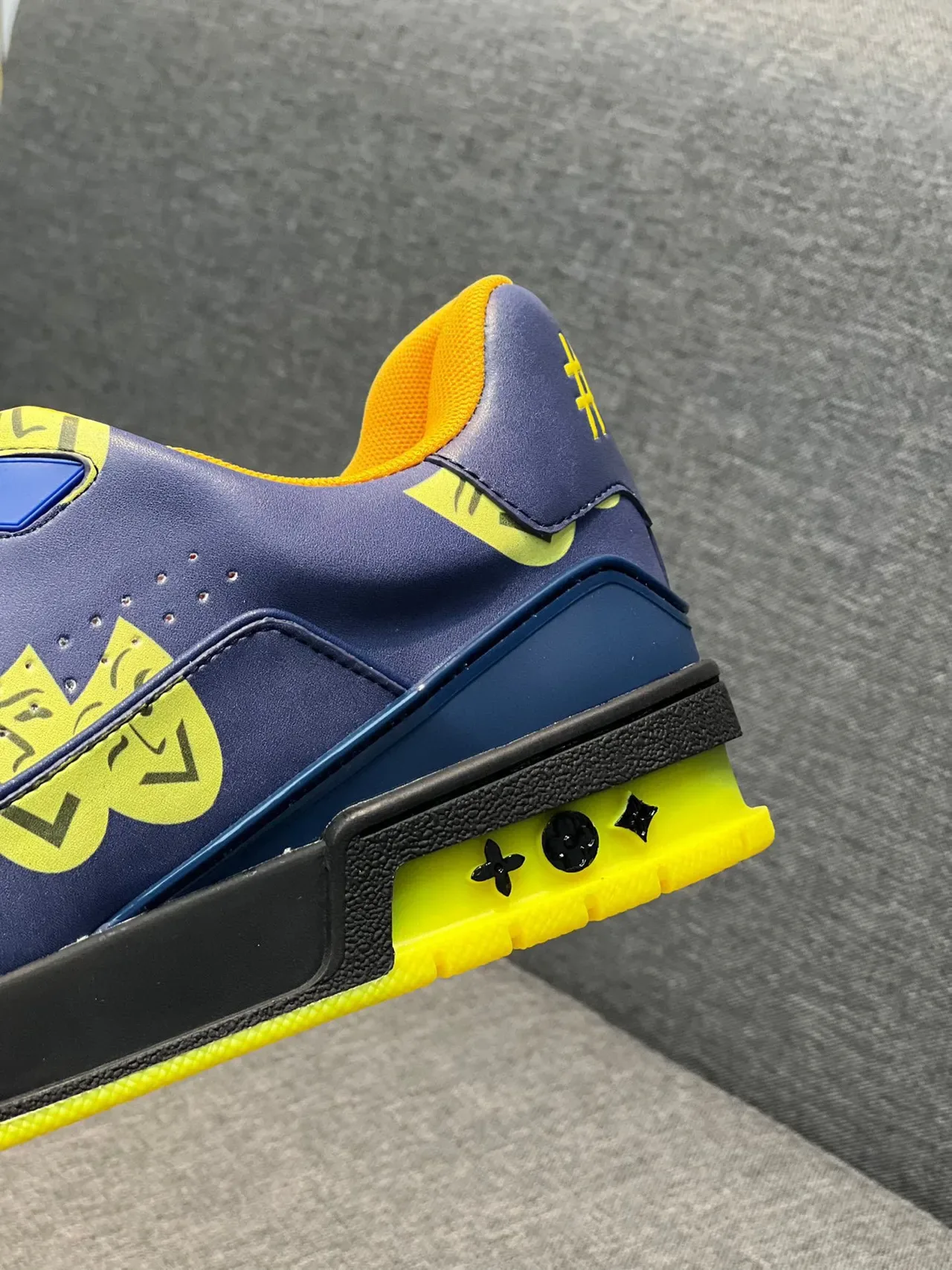 Louis Vuitton Blue Yellow Layered Leather/synthetic Upper Bold Graphic Print Lifestyle Sneakers 8