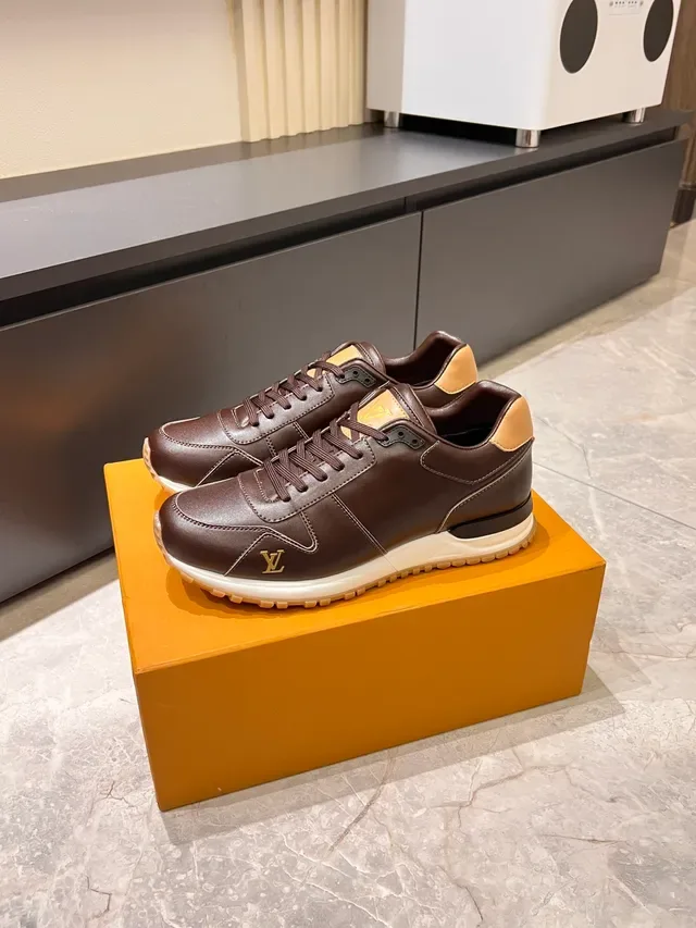 Louis Vuitton Brown Beige Leather-Paneled Low-Top Lifestyle Sneakers 4