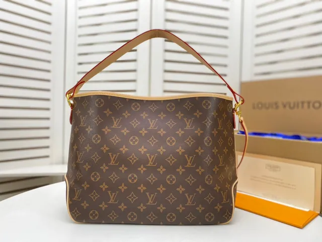 Louis Vuitton বাদামি বেইজ মোনোগ্রাম ক্যানভাস স্লাউচি হোবো সিলুয়েট হ্যান্ডব্যাগ 9