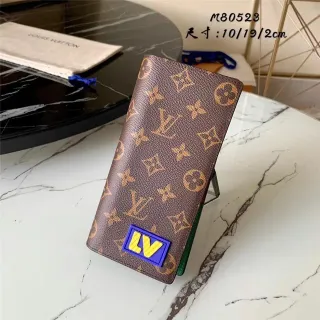 Louis Vuitton Brown Green Monogram Canvas Textured Leather Long Wallet