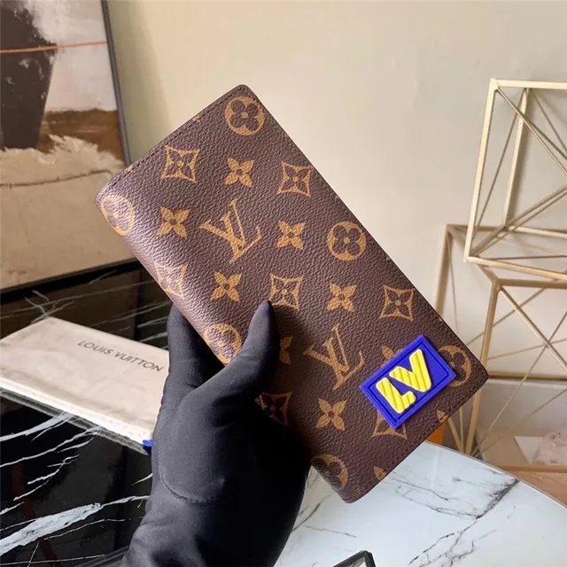 Louis Vuitton Brown Green Monogram Canvas Textured Leather Long Wallet 6