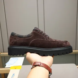 Louis Vuitton Brown Suede Lace-Up Chunky Lug Sole Casual Shoe