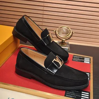 Louis Vuitton বকেল লোফার কালো সুয়েড গোল্ড-টোন হার্ডওয়্যার লোফার