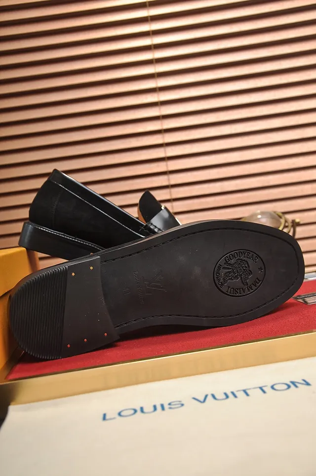 Louis Vuitton Buckle Loafer Black Suede Gold-Tone Hardware Loafers 3