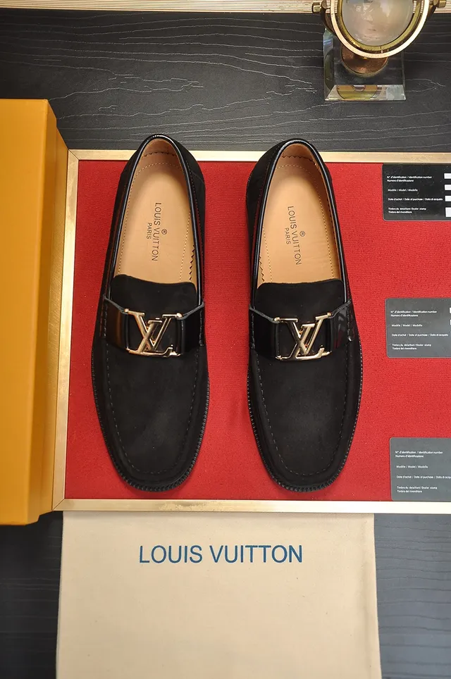 Louis Vuitton Buckle Loafer Black Suede Gold-Tone Hardware Loafers 5