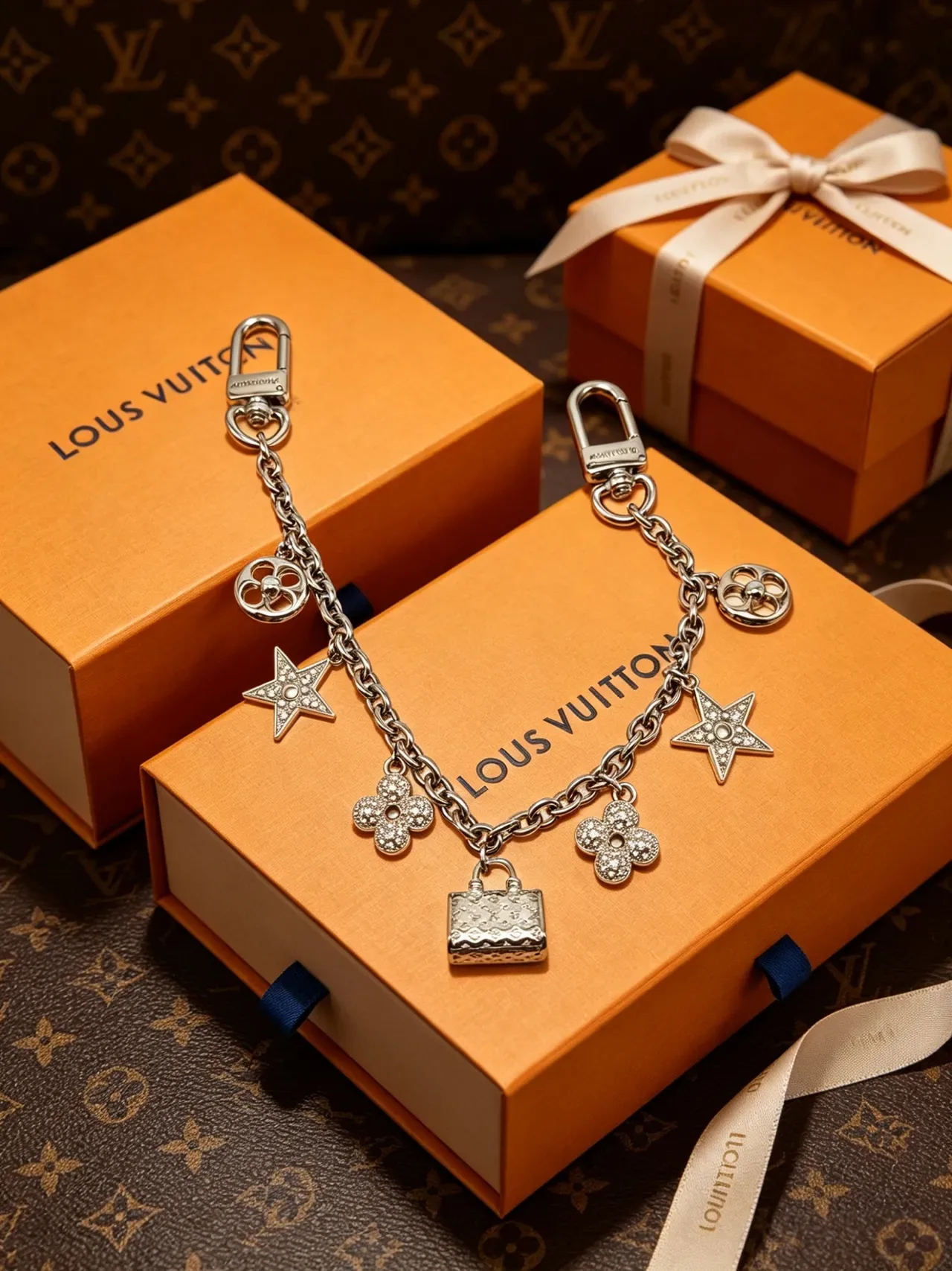 Pulsera Louis Vuitton Charms Oro Plata Multi-Charms Tono 3