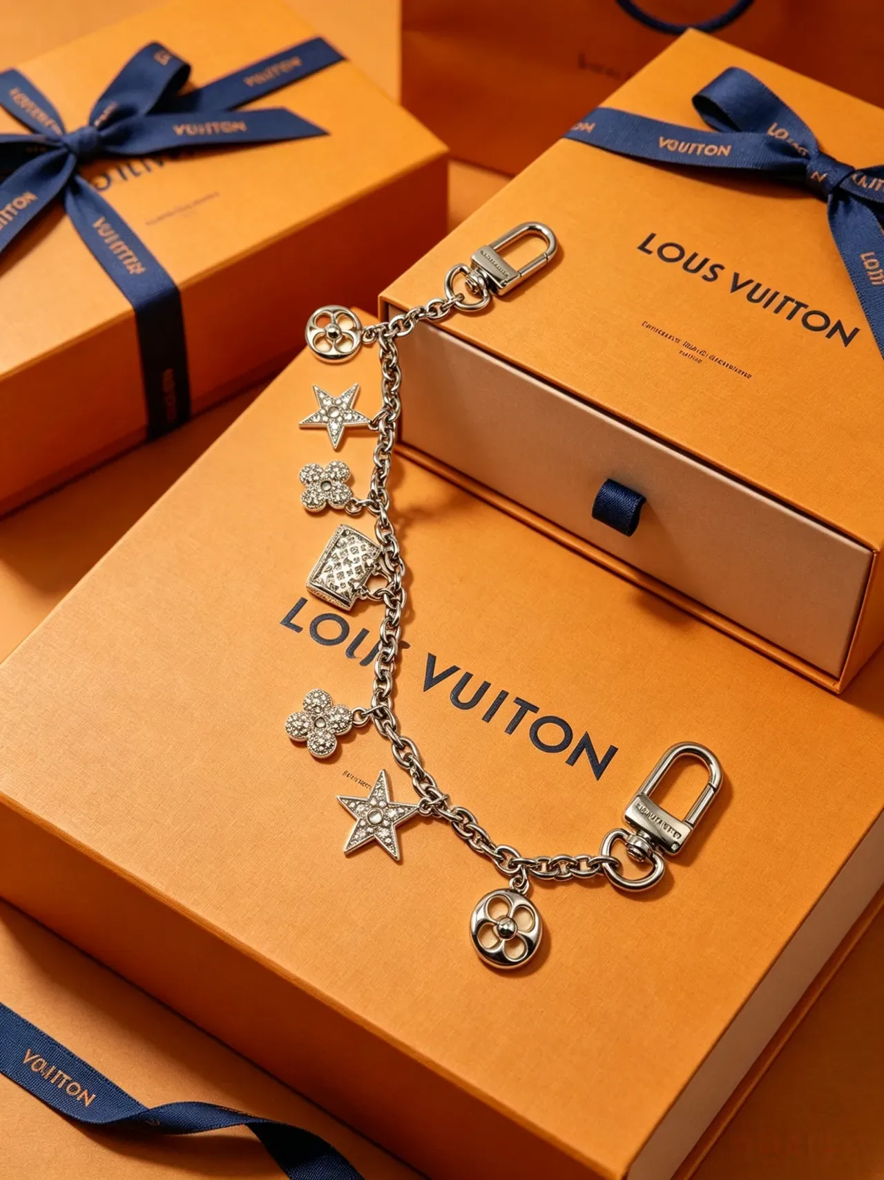 Pulsera Louis Vuitton Charms Oro Plata Multi-Charms Tono 5