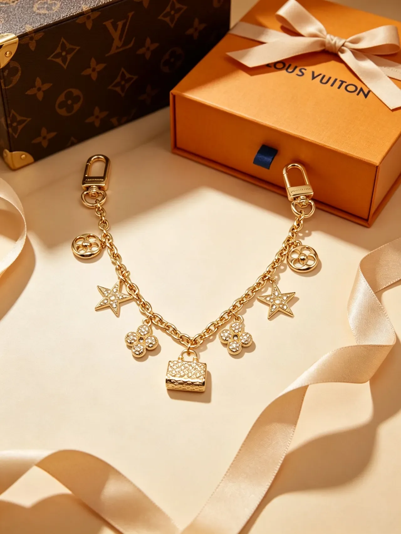 Pulsera Louis Vuitton Charms Oro Plata Multi-Charms Tono 7