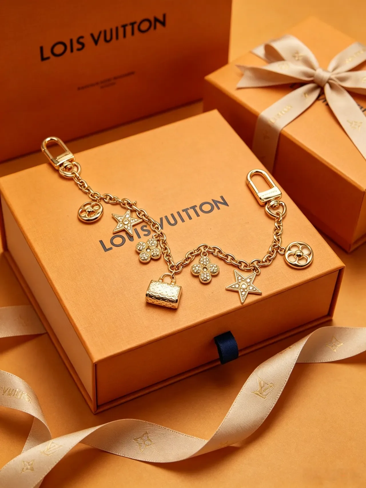Pulsera Louis Vuitton Charms Oro Plata Multi-Charms Tono 8
