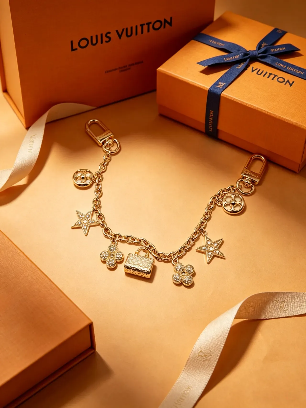 Pulsera Louis Vuitton Charms Oro Plata Multi-Charms Tono 9