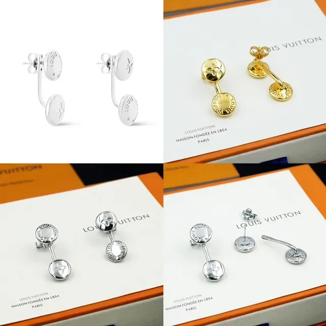 Louis Vuitton Double Disc Engraved Monogram Earrings 9
