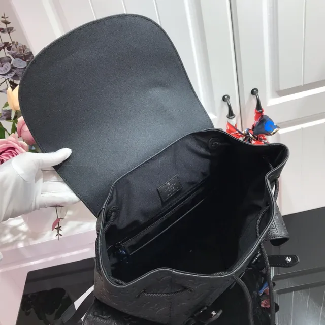 Louis Vuitton Explorer Black White Embossed Monogram Leather Flap-Top Closure Casual Backpack 2