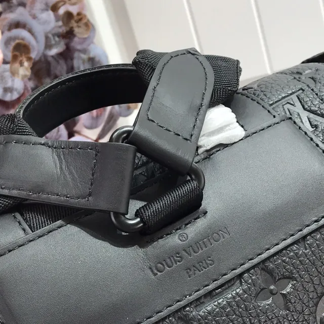 Louis Vuitton Explorer Black White Embossed Monogram Leather Flap-Top Closure Casual Backpack 6