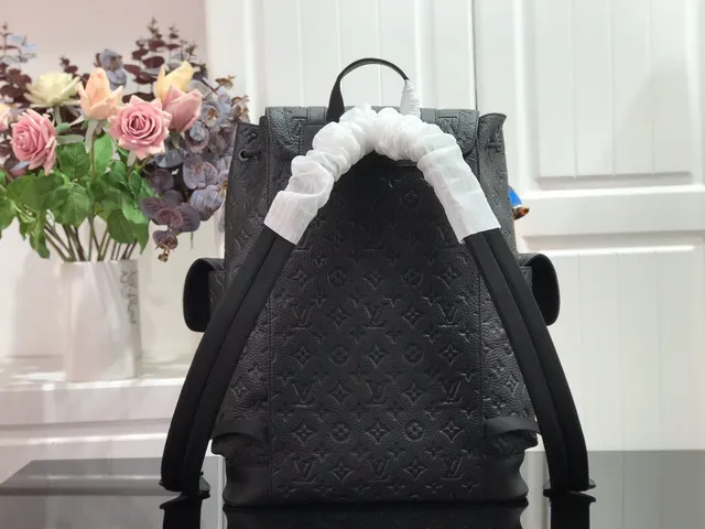 Louis Vuitton Explorer Black White Embossed Monogram Leather Flap-Top Closure Casual Backpack 8